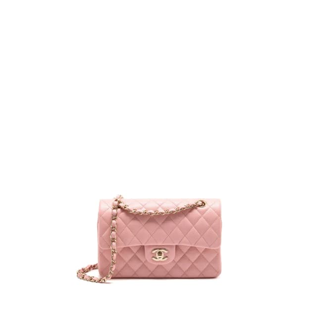 Chanel small classic double flap bag caviar light pink LGHW (microchip) in Pink Caviar leather from EMIER, photo 1 of 1