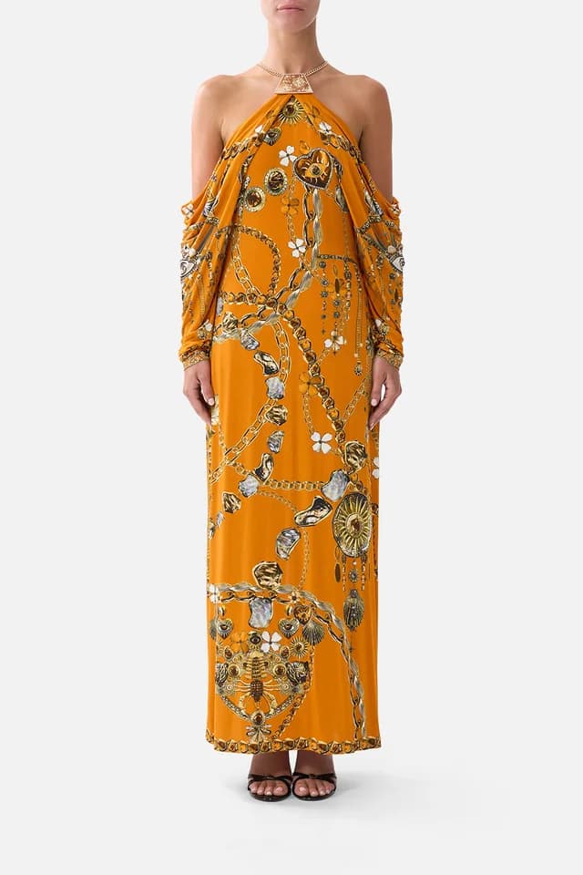 Camilla eBoutique DRAPED SLEEVE DRESS WITH HARDWARE TALISMANS OF TURKIYE, image 1 of 1 from CAMILLA