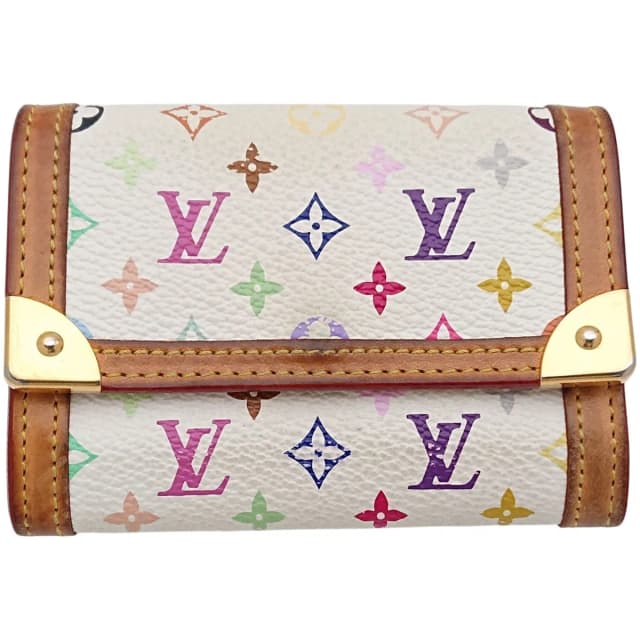 Louis Vuitton Coin Case Porte-Monnaie Pla Monogram Multicolor Blanc in White Leather from The Reluxe, photo 1 of 1