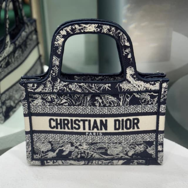 Dior Mini Book Tote in Blue Canvas from Revivre Luxury Consignment, photo 1 of 1