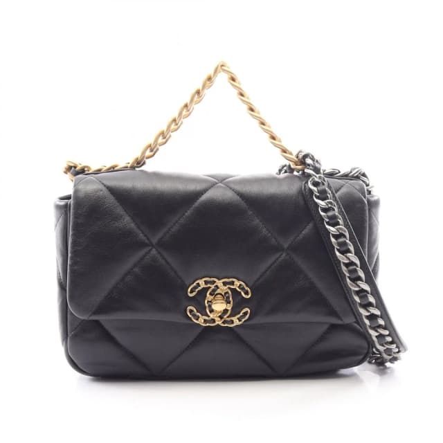 Shoulder Bag 19 Dixneuf Quilted 2-Way Black Lambskin Chanel 19 Chain in Black Lambskin from The Reluxe, photo 1 of 1