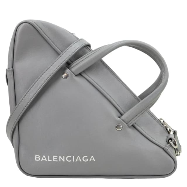 Balenciaga Triangle Calfskin Leather Duffle Bag Grey in Grey Calfskin from Dallas Designer Handbags, photo 1 of 1