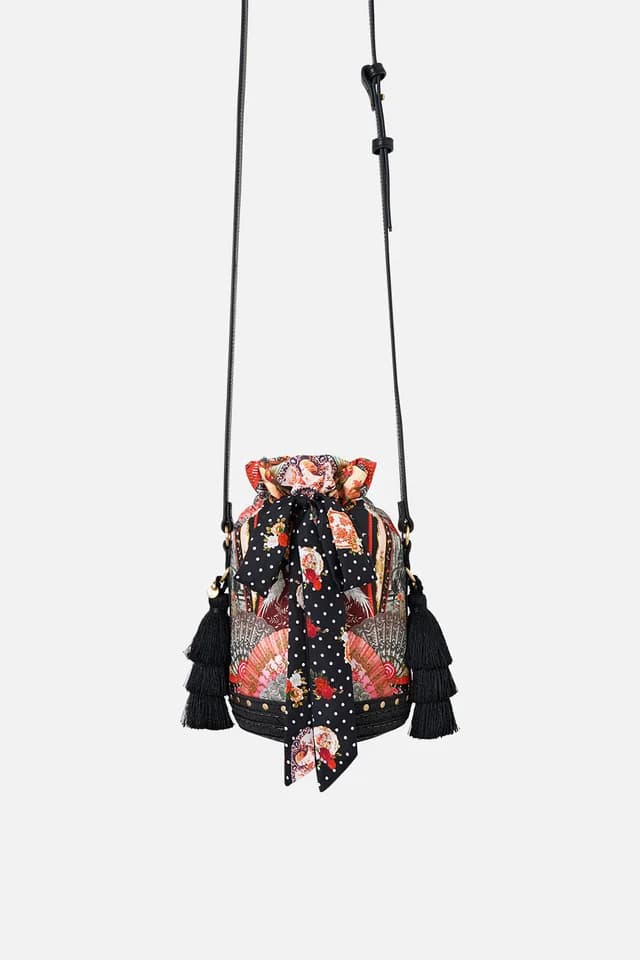 Camilla eBoutique TIE TOP BUCKET BAG WITH TASSELS DAUGHTERS OF DUENDE, image 1 of 1 from CAMILLA