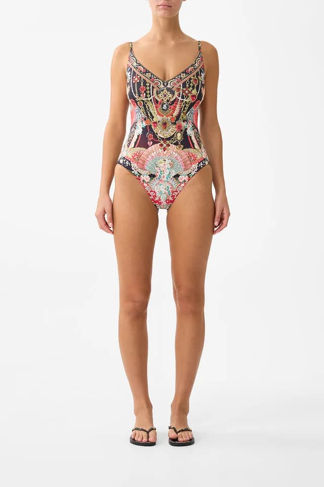 Camilla eBoutique V NECK UNDERWIRE ONE PIECE WITH BACK CLOSURE DAUGHTERS OF DUENDE, image 1 of 1 from CAMILLA