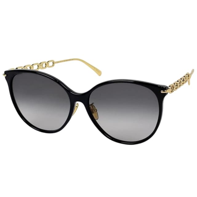 My LV Chain Two Cat Eye Sunglasses Eyewear Acetate Metal Black in Black from The Reluxe, photo 1 of 1