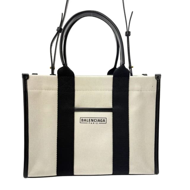 Balenciaga Small Tote Bag Canvas Leather White Black in Black Canvas from The Reluxe, photo 1 of 1