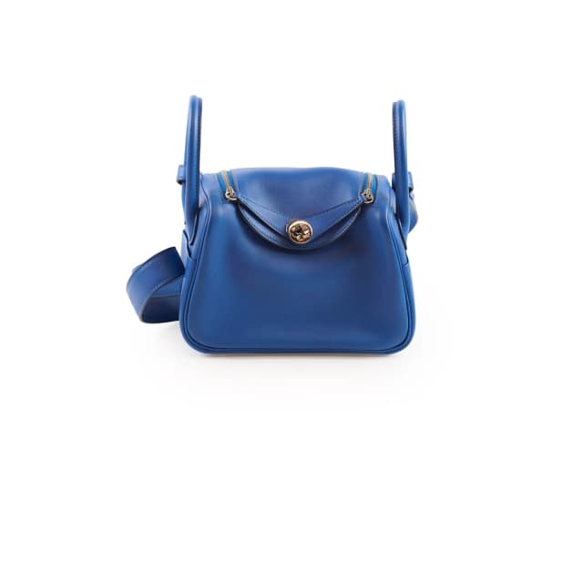 Hermès Mini Lindy Swift Bleu France - Z Stamp in Blue Swift leather from The Purse Affair, photo 1 of 1