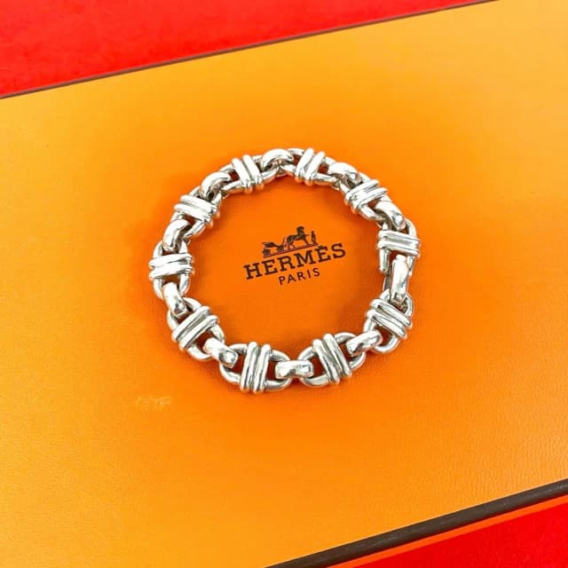 Hermès Vintage Cybele 925 Sterling Silver Chain Bracelet Bangle in Silver from The Reluxe, photo 1 of 1