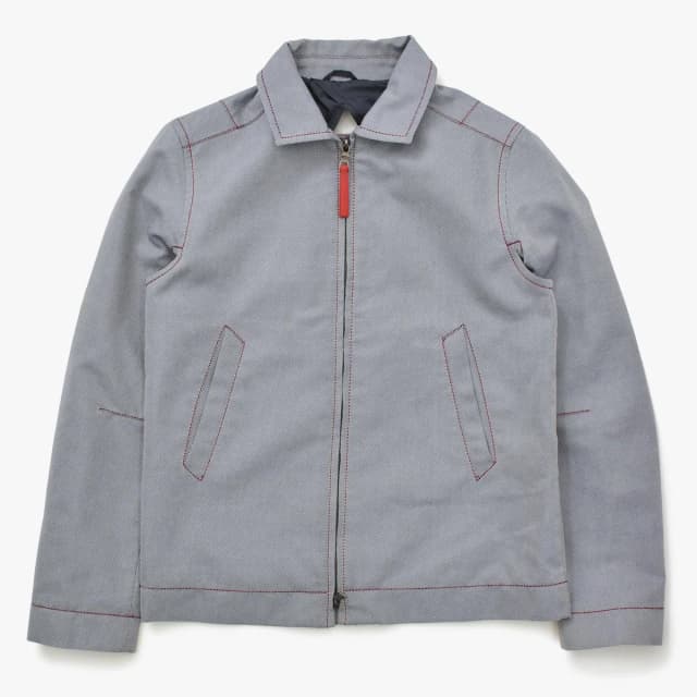 Prada Sport Archive Work Jacket Contrast Stitch Gray Red Double in Red Leather from The Reluxe, photo 1 of 1