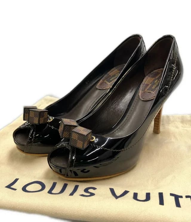 Louis Vuitton Damier Open Patent Pumps SC Heel 36.5 in Patent leather from The Reluxe, photo 1 of 1