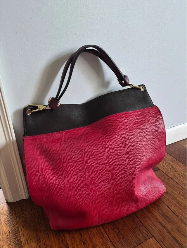 Furla Vintage Red Leather Handbag in black|red Leather from Poshmark, photo 1 of 1