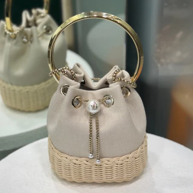 Jimmy Choo Bon Wicker Bucket Bag in Raffia from Revivre Luxury Consignment, photo 1 of 1