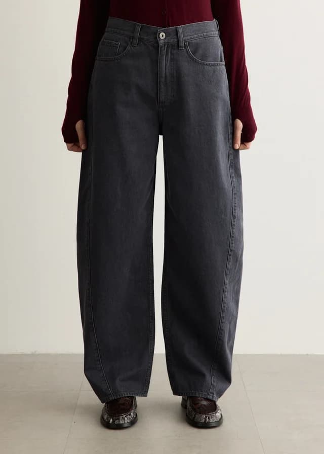 Incu Collection Jet Curved Leg Jeans in GREY, image 1 of 1 from Incu