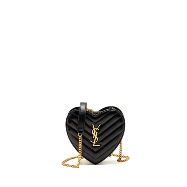 Saint Laurent Love Heart Chain Bag Lambskin Black GHW in Black Lambskin from EMIER, photo 1 of 1