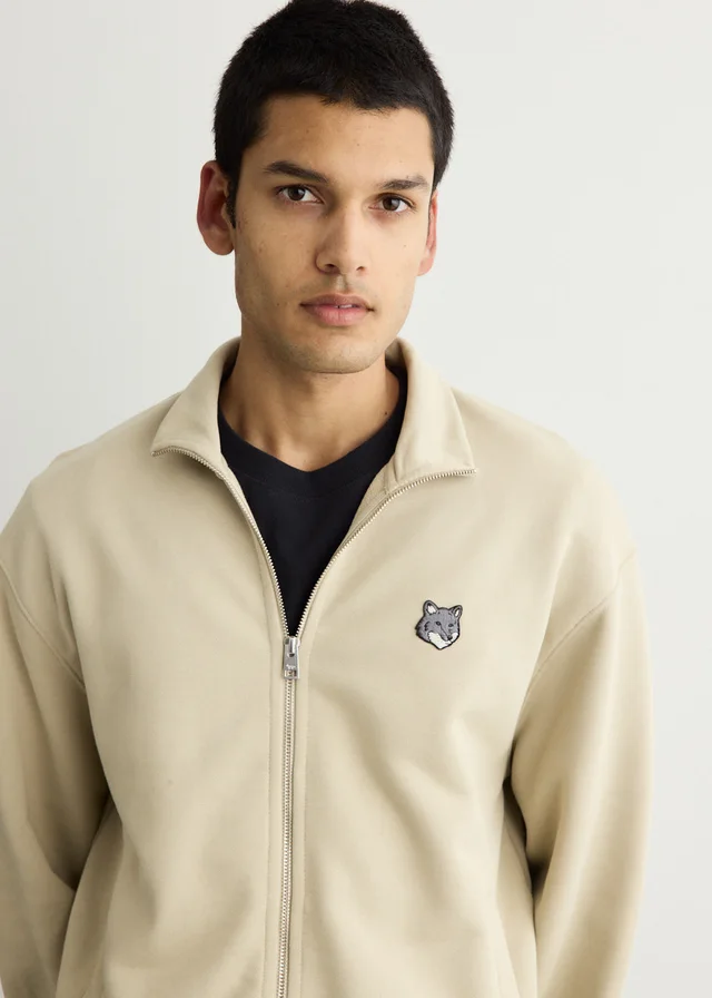 Maison Kitsune Fox Head Zipped Comfort Sweatshirt in TEA LEAF, image 1 of 1 from Incu