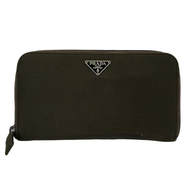 Prada Wallet Dark Khaki Zip Around in Green Nylon from The Reluxe, photo 1 of 1