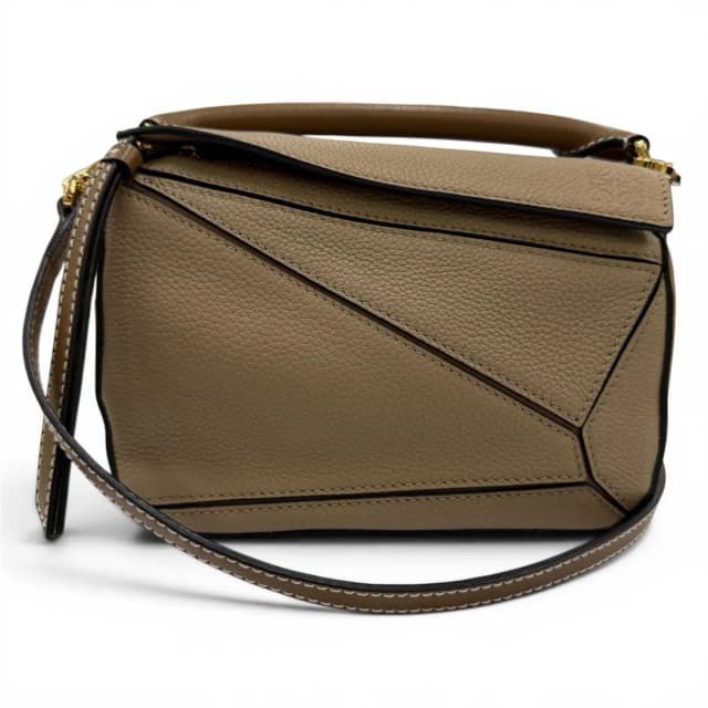 Loewe Puzzle Mini 2-Way Calfskin Shoulder Bag Beige in Beige Calfskin from The Reluxe, photo 1 of 1