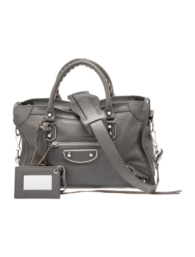 Balenciaga Leather Motocross City Metallic Edge in gray Leather from The RealReal, photo 1 of 1