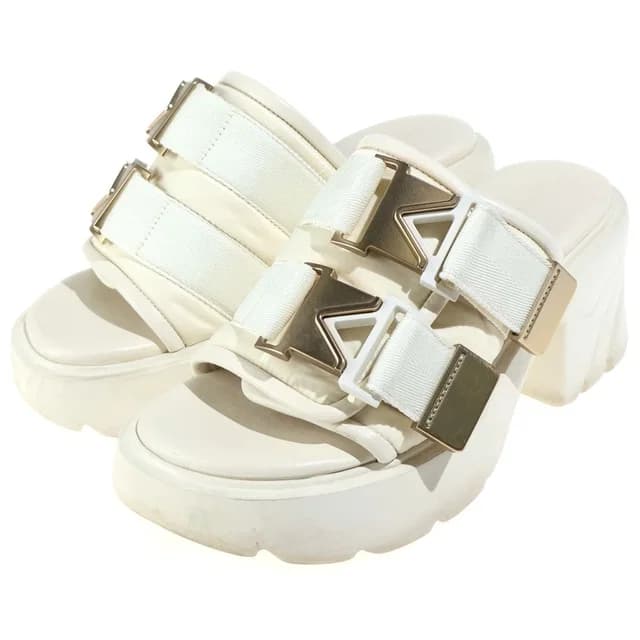 Bottega Veneta Double Belt Flash Flat Sandals Ivory in White from The Reluxe, photo 1 of 1
