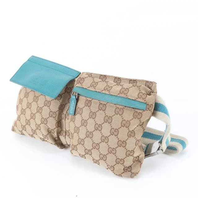 Gucci GG Canvas Leather 2-Way Belt Bag Waist Pouch in Canvas from The Reluxe, photo 1 of 1