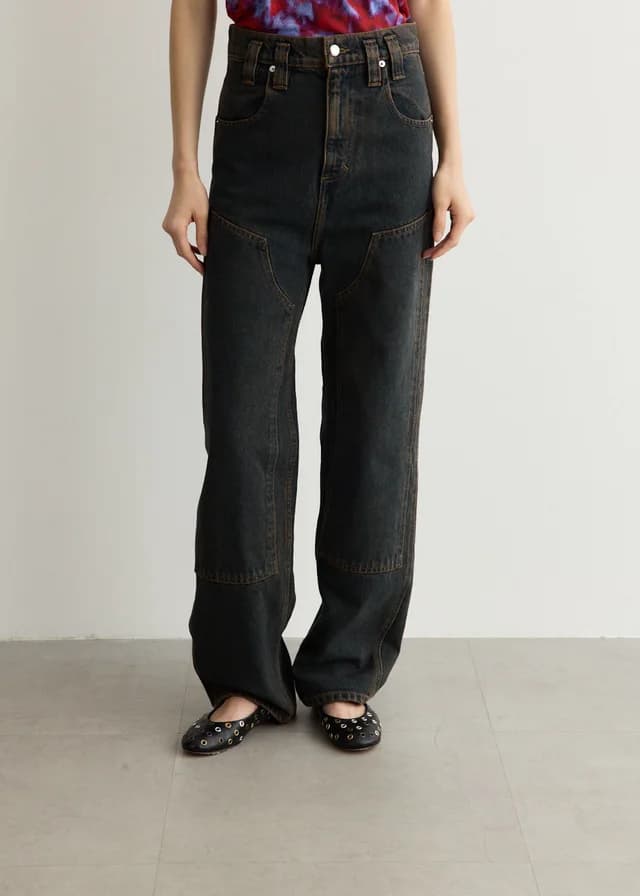 Eckhaus Latta Double Knee Baggy Jeans in VALENCIA, image 1 of 1 from Incu