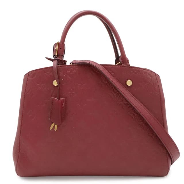Louis Vuitton Monogram Empreinte Montaigne MM 2-Way Shoulder Bag Raisin Wine in Burgundy Leather from The Reluxe, photo 1 of 1