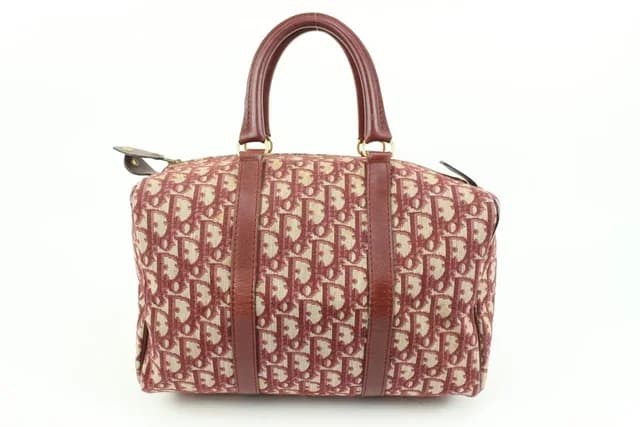 Dior Dark Red Burgundy Bordeaux Monogram Trotter Boston Bag in Burgundy Canvas from Bagriculture, photo 1 of 1