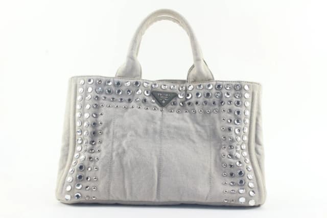 Prada Grey Jeweled Crystal 2way Tote in Grey Leather from Bagriculture, photo 1 of 1