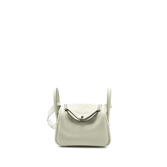 Hermès Mini Lindy clemence gris neve SHW stamp B in Grey Clemence leather from EMIER, photo 1 of 1