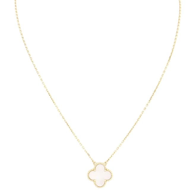 Van Cleef & Arpels Vintage Alhambra Mother of Pearl 18k Yellow Gold Necklace in Yellow from Luxe.It.Fwd, photo 1 of 1