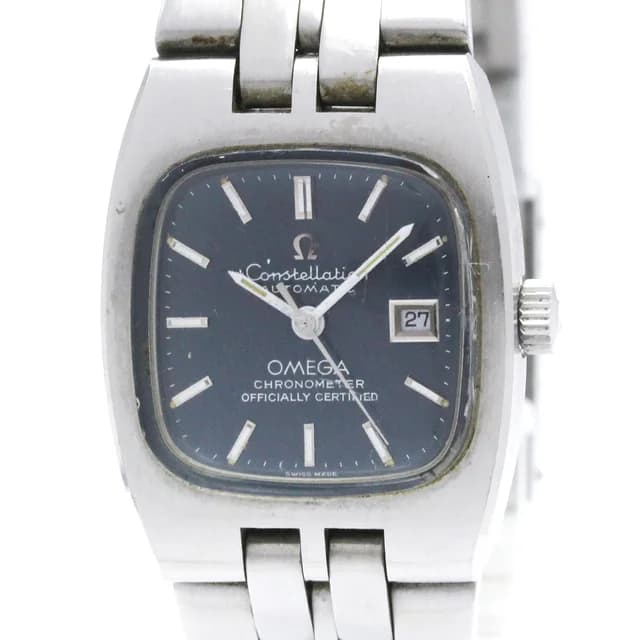Omega Constellation Cal 685 Steel Automatic Ladies Watch 568.0020 Vintage in Blue from Elady, photo 1 of 1