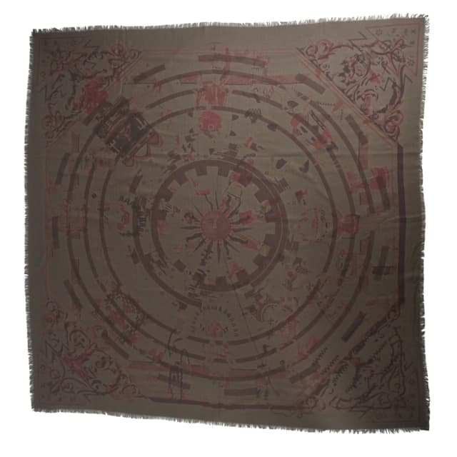 Hermès Scarf Carre 140 Geant All Over Print Cashmere Silk Khaki in Green Silk from The Reluxe, photo 1 of 1