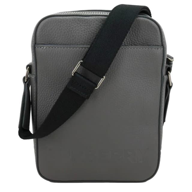 Burberry Thornton Small Embossed Leather Crossbody Bag Grey in Grey Leather from Dallas Designer Handbags, photo 1 of 1