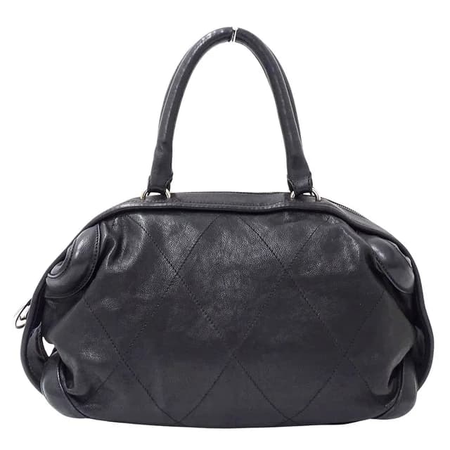 Chanel Wild Stitch Brands Leather Black Silver Mini Boston Bag in Black Leather from The Reluxe, photo 1 of 1