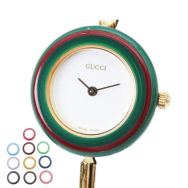 Gucci Change Bezel 11/12.2 White Plastic Bangle Watch Quartz in White from The Reluxe, photo 1 of 1