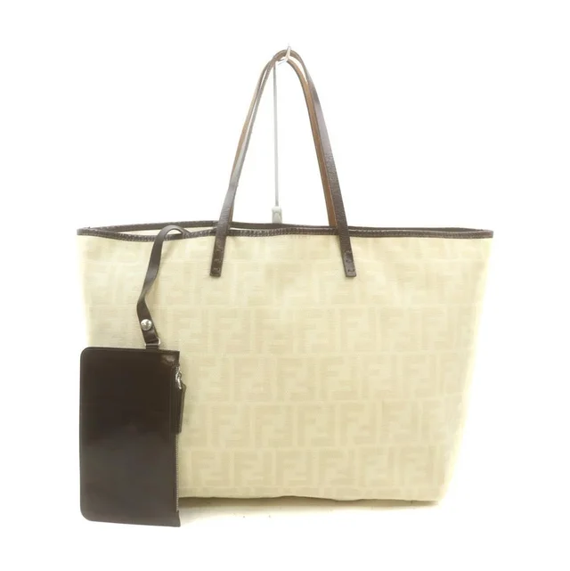 Fendi Ivory x Brown Monogram FF Zucca Roll Tote Bag with Pouch in Brown Canvas from Bagriculture, photo 1 of 1