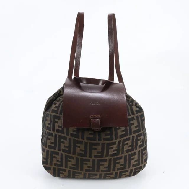 Fendi Zucca Leather Nylon Backpack Shoulder Bag in Nylon from The Reluxe, photo 1 of 1
