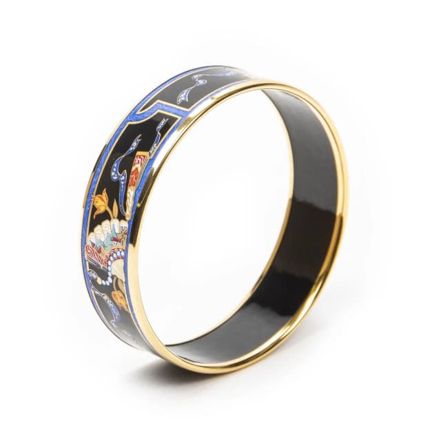Hermès Enamel Bangle Blue Plating Bracelet in Blue from The Reluxe, photo 1 of 1
