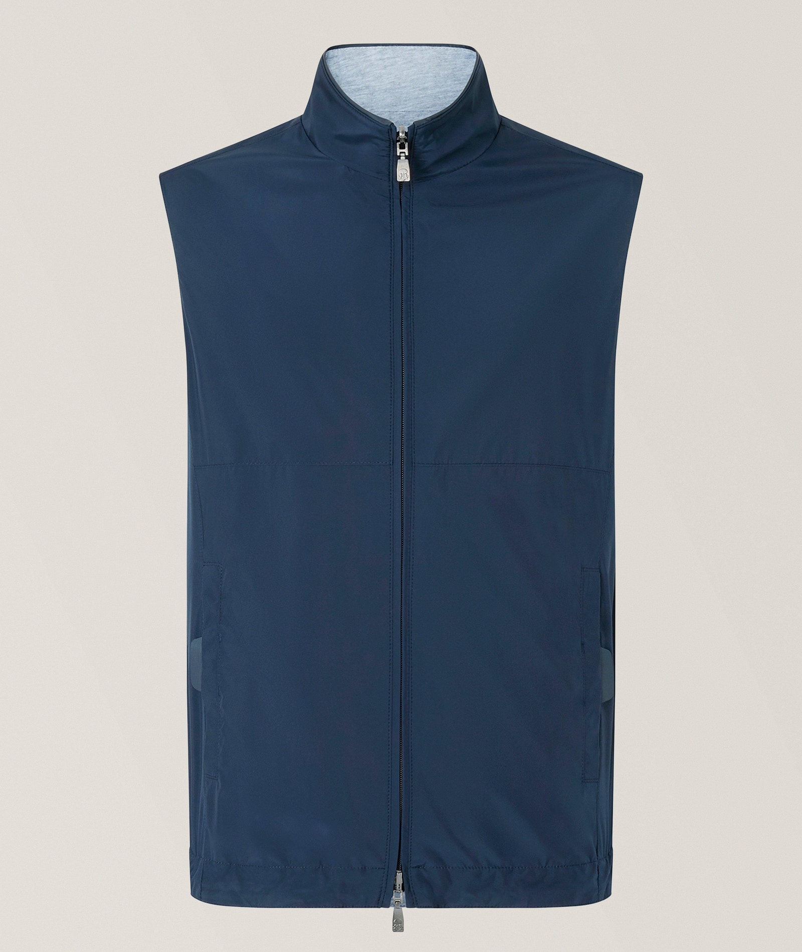Corneliani Reversible Cotton-Blend Vest in Blue Technical, image 1 of 1 from Harry Rosen