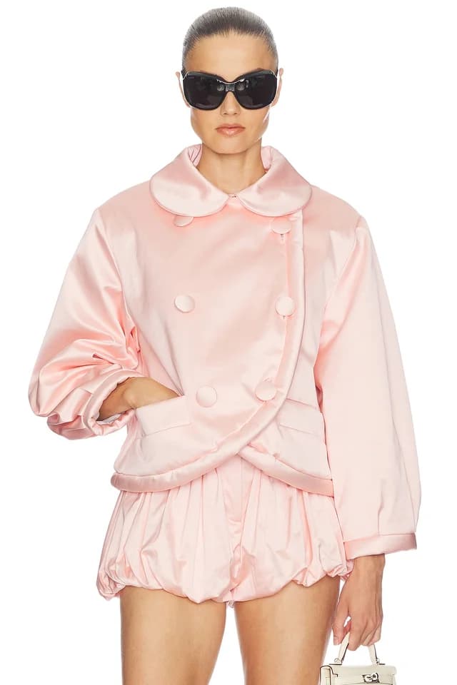 Helsa Sateen Puff Jacket in Shell Pink, image 1 of 1 from REVOLVE (Canada)