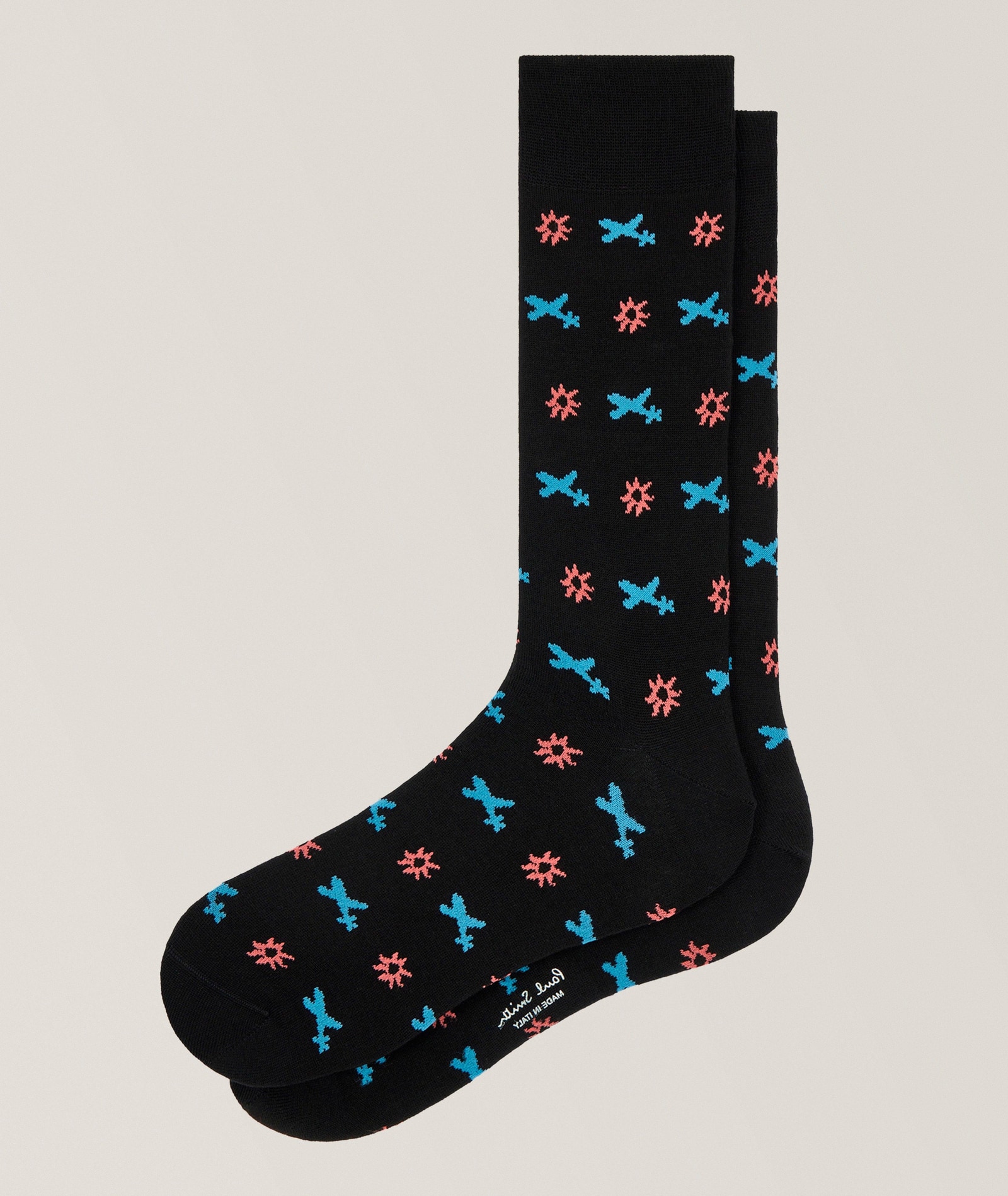 Paul Smith Maurice Airplane Motif Socks in Black, image 1 of 1 from Harry Rosen