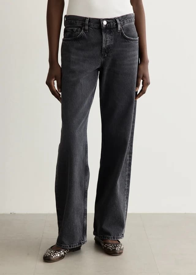 Agolde Low Rise Loose Jeans in symbolic (md wsh blk), image 1 of 1 from Incu