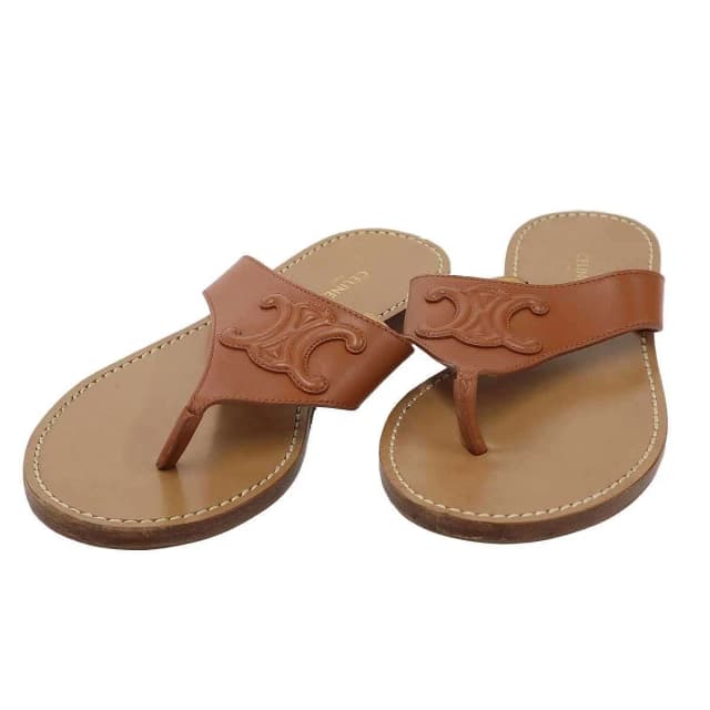 Celine Triomphe Thong Sandals Brown 36 in Brown from The Reluxe, photo 1 of 1