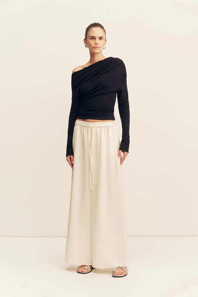 Shona Joy ABY ASYMMETRICAL JERSEY TOP - BLACK, image 1 of 1 from Shona Joy
