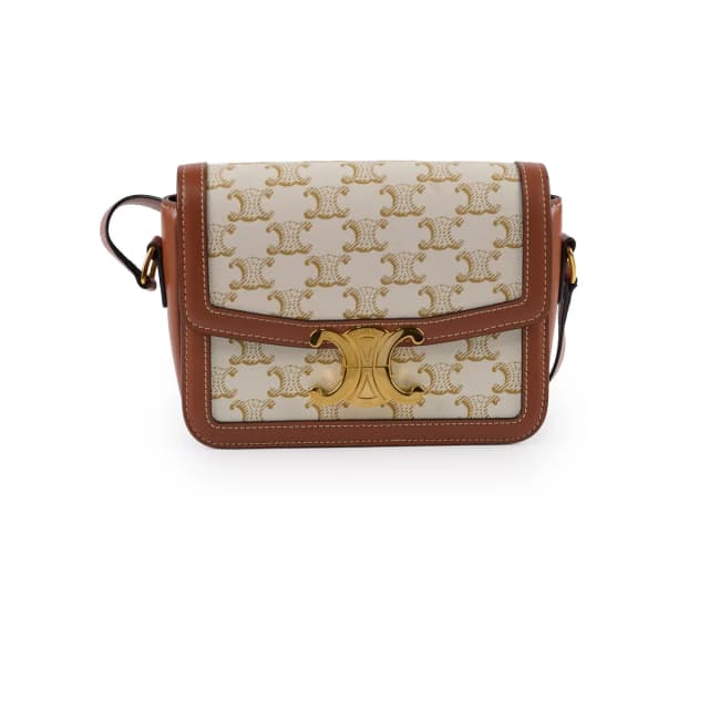 Celine Teen Triomphe Bag Small Cream Brown in Brown Coated canvas from The Purse Affair, photo 1 of 1