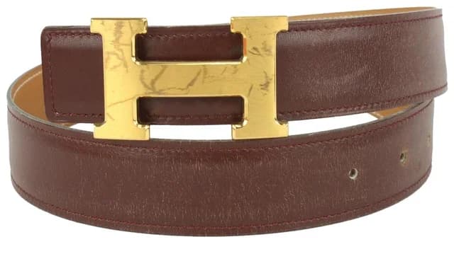 Hermès Brown x Gold 32mm Reversible H Logo Belt Kit in Brown Leather from Bagriculture, photo 1 of 1