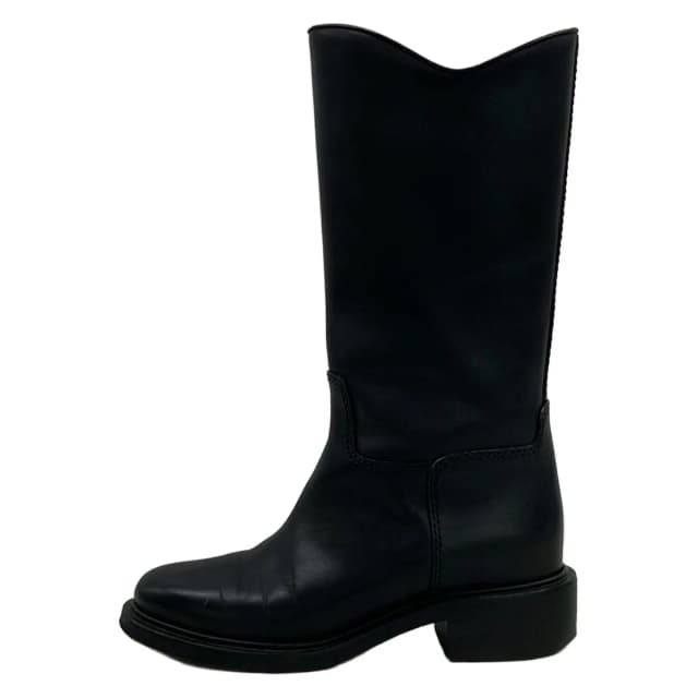 Chanel Boots C Black CC Logo Leather in Black Leather from The Reluxe, photo 1 of 1