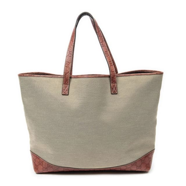 Gucci Radio Pun Tote Bag Beige Red Canvas in Beige Canvas from The Reluxe, photo 1 of 1