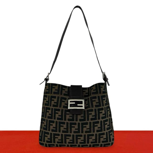Fendi Vintage Zucca FF Pattern Canvas Leather Shoulder Bag Brown in Brown Canvas from The Reluxe, photo 1 of 1