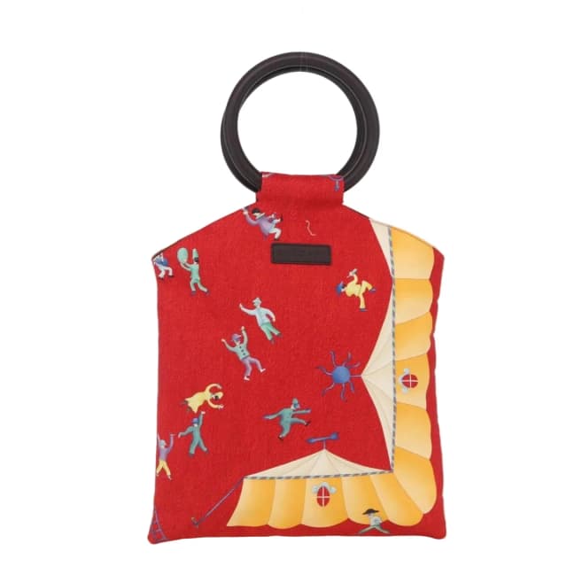 Bvlgari Pierrot Circus Print Small Tote Bag in Red Silk from Blue Spinach, photo 1 of 1